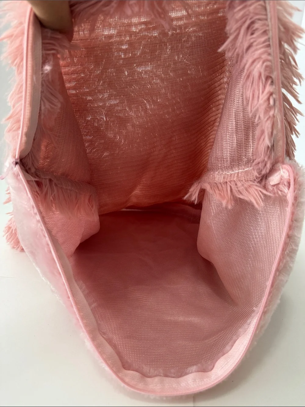 Blush Pink Faux Fur Square Pillow Cover